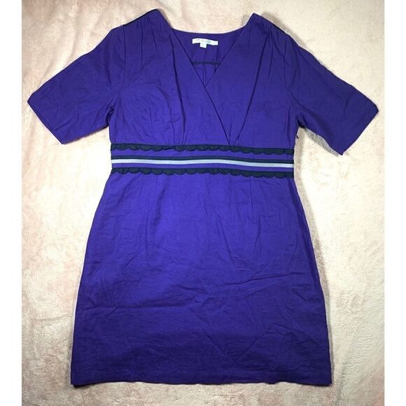 Boden 100% Linen Scallop Trim Dress Plus Size - Picture 1 of 9